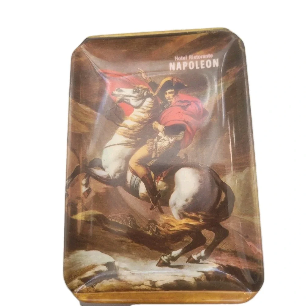 Vintage Souvenir tray From The Hotel Ristorante‎ Napoleon Crossing The Alps 6×4